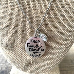Family Silver Crystal Necklace